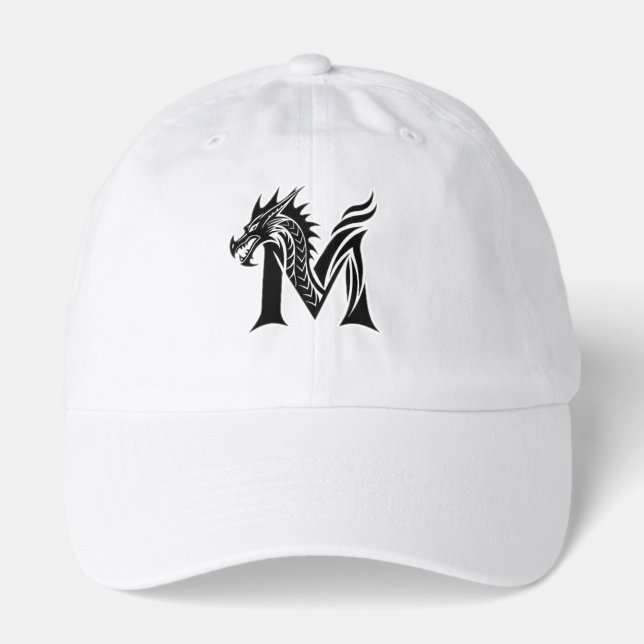 Dragon Letter M – Bold Fantasy Dragon Design Hat (Front)