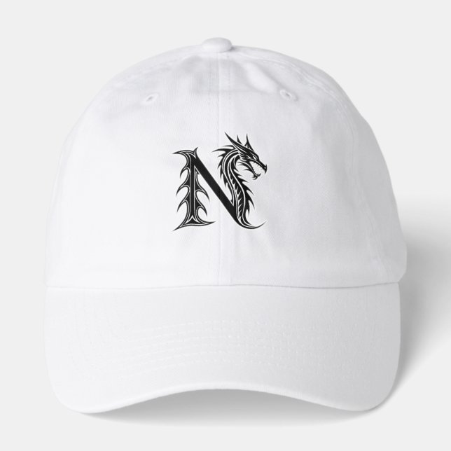 Dragon Letter N – Dark Fantasy Dragon Design Hat (Front)