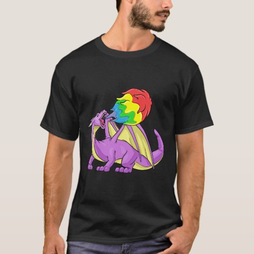Dragon LGBT Fire Breathing Gay Funny Gift T_Shirt