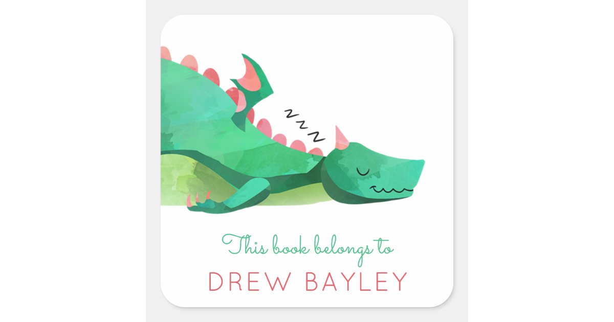 Dragon Library Bookplate | Zazzle