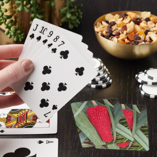 Dragon Lily Red Seed Head Playing Cards