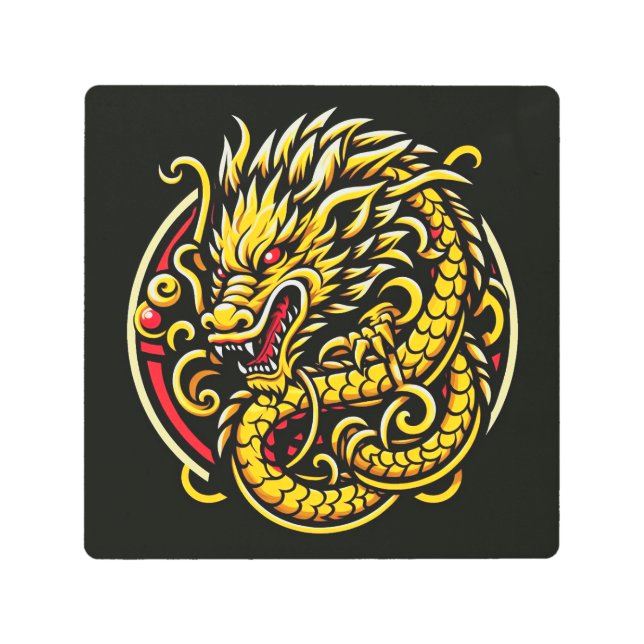 Dragon Logo Metal Print (Front)