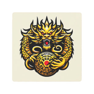 Dragon Logo Too Metal Print