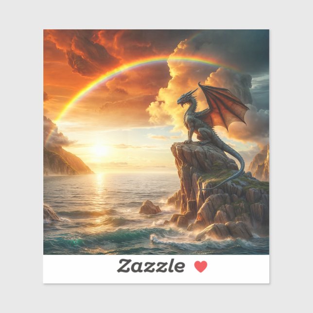 Dragon looking at the sea sticker (Sheet)