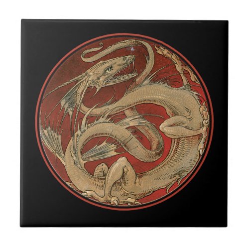 Dragon Lore Art Nouveau Ceramic Tile