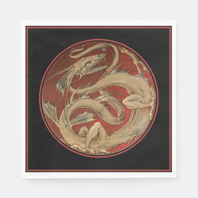 Dragon Lore - Art Nouveau Napkins (Front)