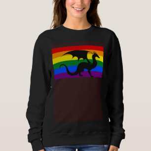 Dragon Love Gay Pride Flag Aesthetic Mythical Fant Sweatshirt