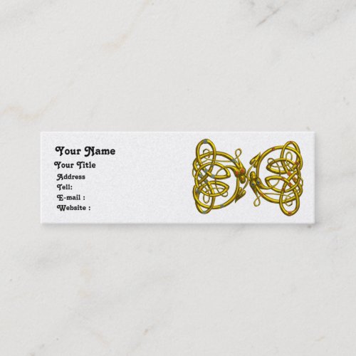 DRAGON LOVE gold metallic paper Mini Business Card