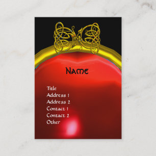 DRAGON LOVE RUBY MONOGRAM red black yellow pink Business Card