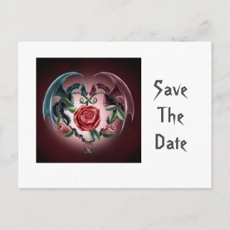 Dragon Love Save the Date Announcement Postcard