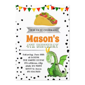 Dragon love tacos party invitation