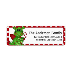 Dragon Love Valentine's Day Address Labels d5