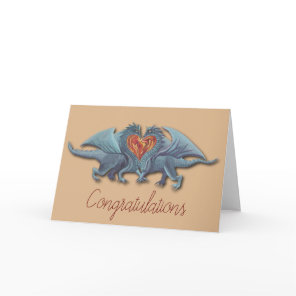 Dragon Love Wedding/Engagement Congratulations Card