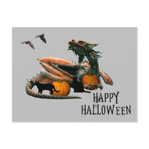 Dragon Lover Happy Halloween Pumpkin Cat Postcard