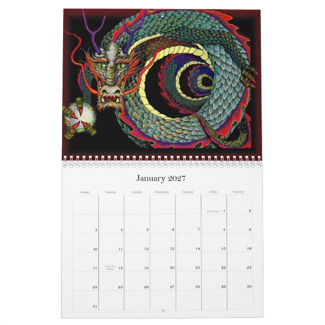 Dragon Luck Mall Calendar (Jan 2027)