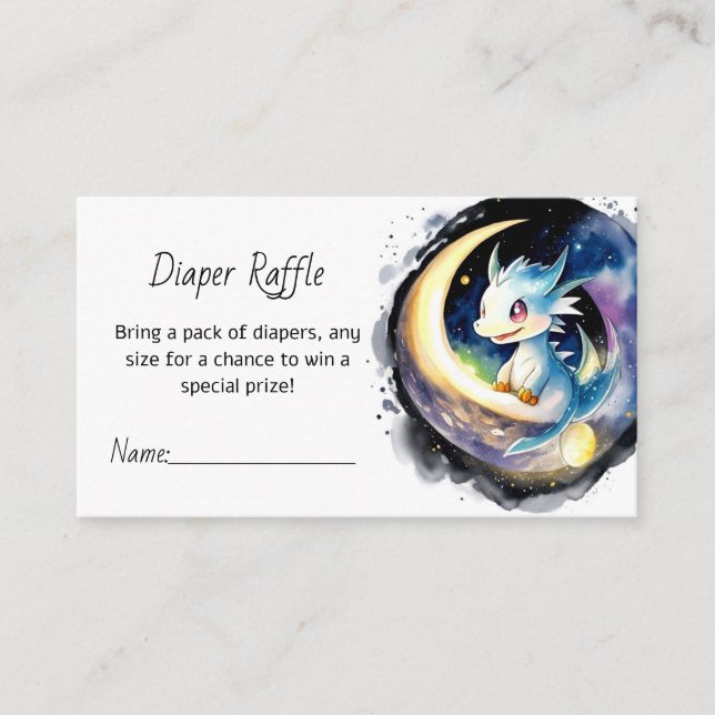 Dragon Magic Baby Shower Diaper Raffle Enclosure Card (Front)