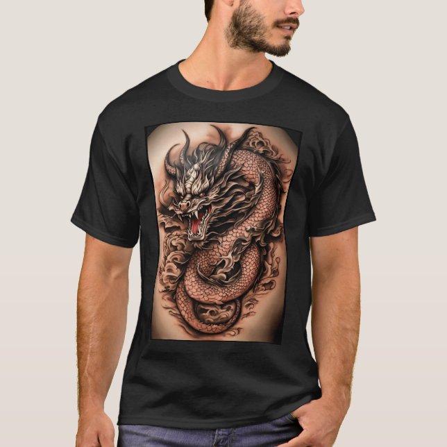 "Dragon Majesty: A Chinese Ink Symphony" T-Shirt (Front)