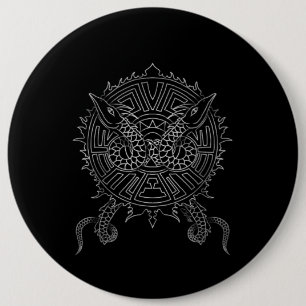 Dragon Mandala Tattoo Design Button