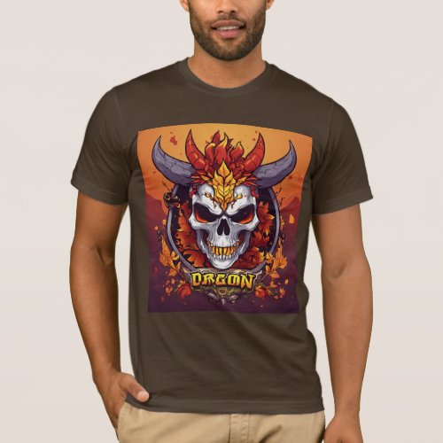 Dragon mascot skull style t_shirt design