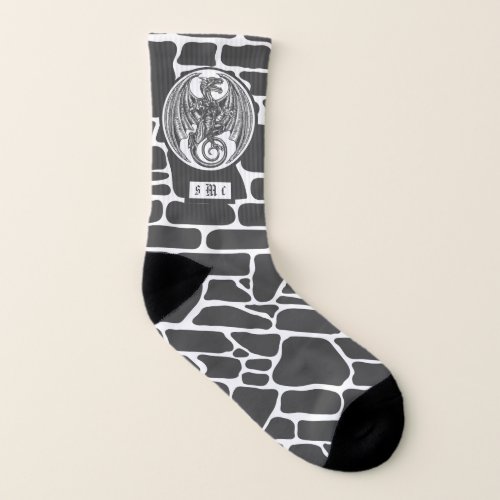 Dragon Medallion Monogram Socks