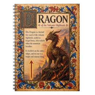 Dragon, Medieval Bestiary Art Notebook