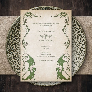 Dragon Medieval Fantasy Wedding Invitation
