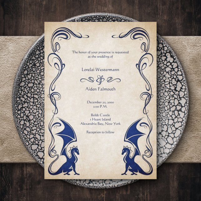 Dragon Medieval Fantasy Wedding Invitation (Creator Uploaded)
