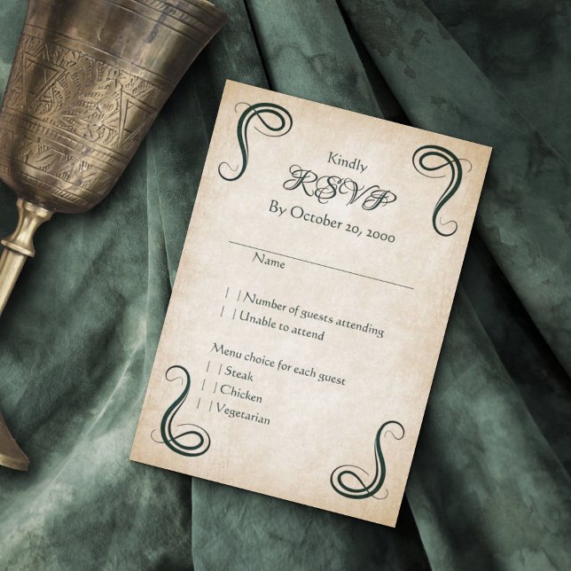 Dragon Medieval Fantasy Wedding RSVP Card (Creator Uploaded)