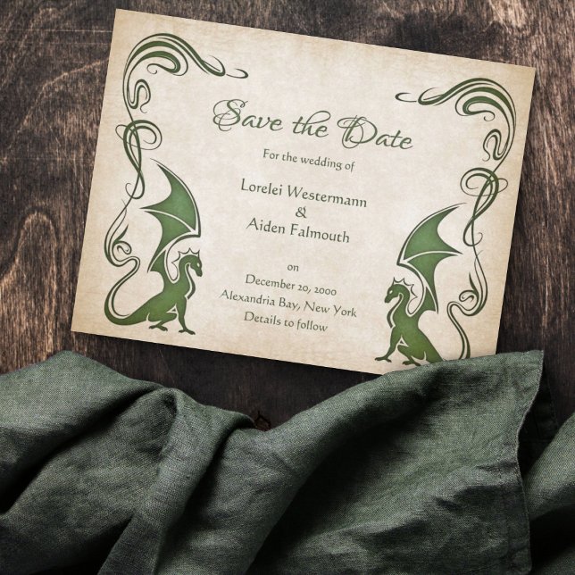 Dragon Medieval Fantasy Wedding Save The Date (Creator Uploaded)