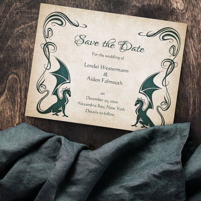 Dragon Medieval Fantasy Wedding Save The Date (Creator Uploaded)