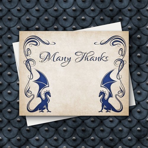 Dragon Medieval Fantasy Wedding Thank You Card