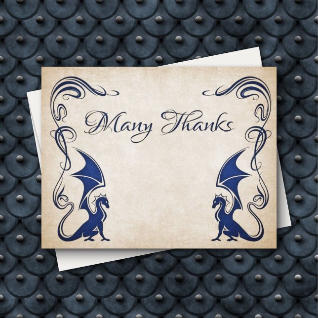 Dragon Medieval Fantasy Wedding Thank You Card (Creator Uploaded)