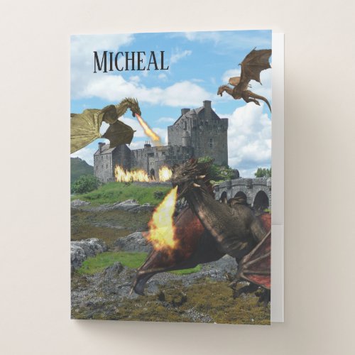 Dragon Medieval Fire Breathing Wyvern Pocket Folder