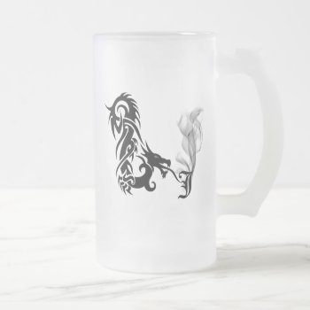 Dragon Monogram J Frosted Glass Beer Mug by NotionsbyNique at Zazzle