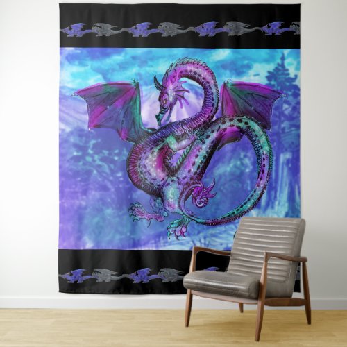 dragon monster beast reptile snake lizard wings tapestry