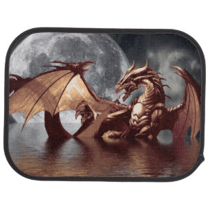 Dragon & Moon fantasy artwork Car Mat
