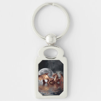 Dragon & Moon fantasy artwork Keychain