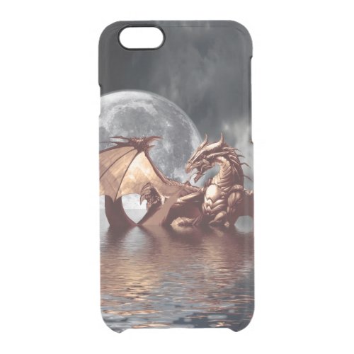 Dragon  Moon Fantasy Artwork Clear iPhone 66S Case