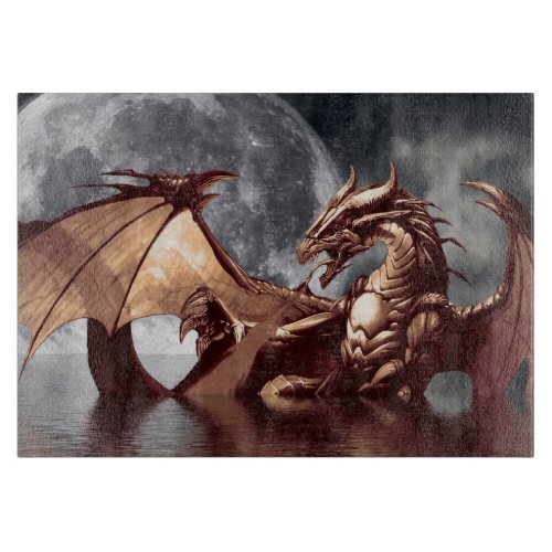 Dragon  Moon Fantasy Design Cutting Board