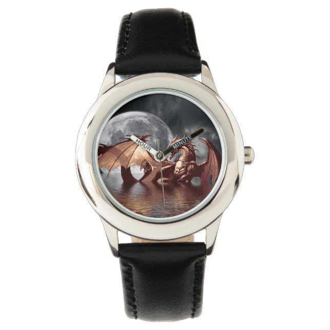 Dragon & Moon Fantasy Design Watch (Front)
