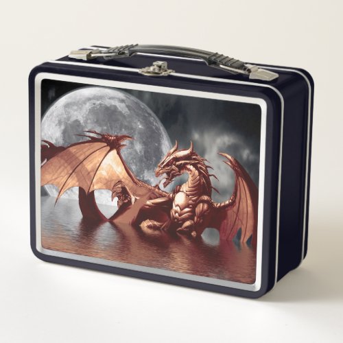Dragon Moon Fantasy Designer Metal Lunch Box