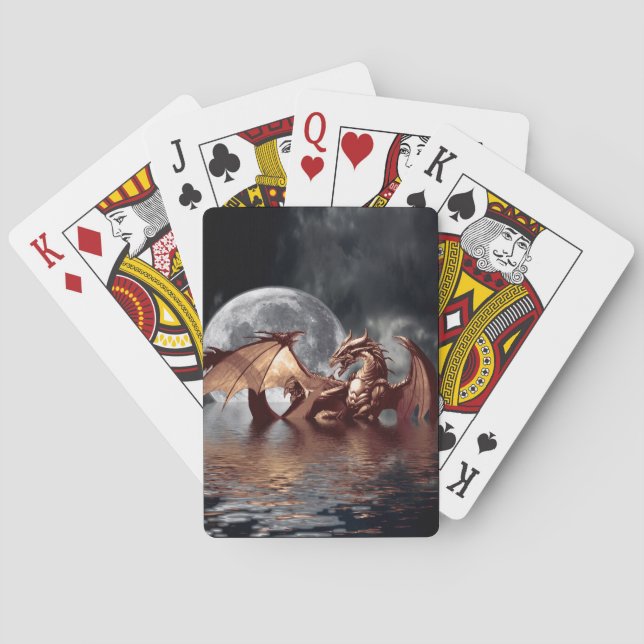 Dragon & Moon Fantasy Mythical Playing Cards (Back)