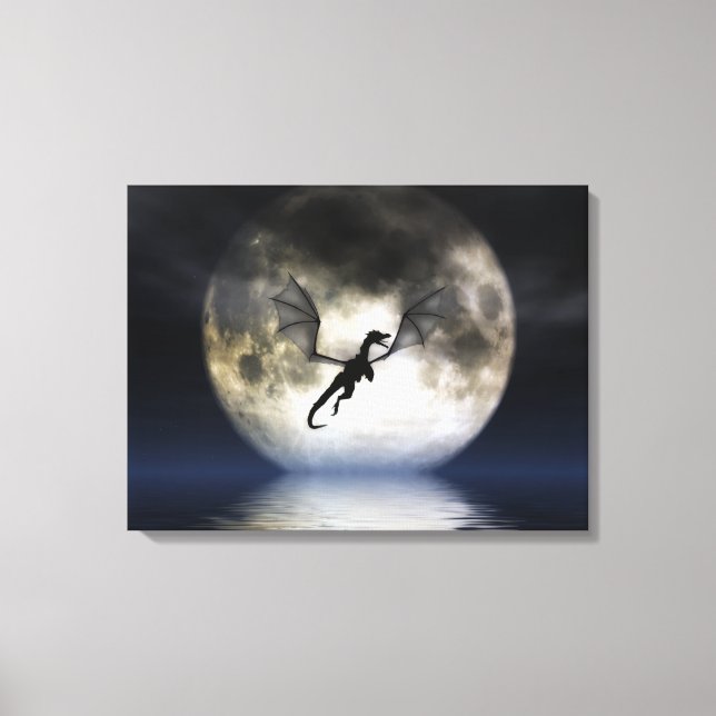 Dragon Moon Wrapped Canvas Print (Front)