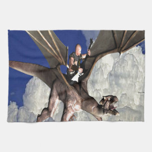 Dragon music in the Clouds Kitchen Towel