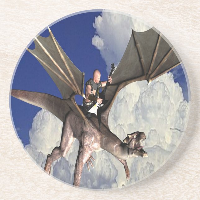 Dragon music in the Clouds Sandstone Coaster (Front)