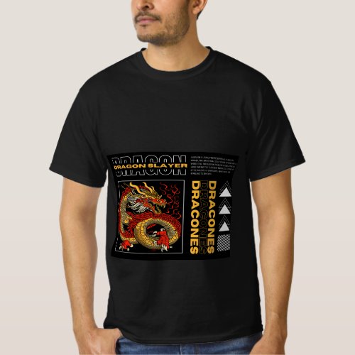 Dragon mythology animal streetwear style T_shirt D