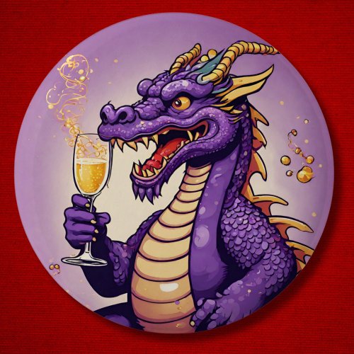 Dragon New Year Chinese Lunar zodiac sign 2024 Button