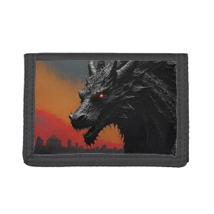 Dragon Noir: Exclusive Retro Art Trifold Wallet