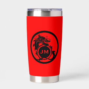 Dragon Novelty Golfer Initial Gift Insulated Tumbler