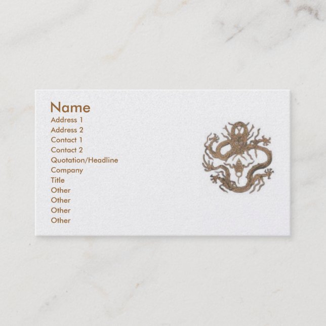 Dragon Of Beijing Business Card (Front)